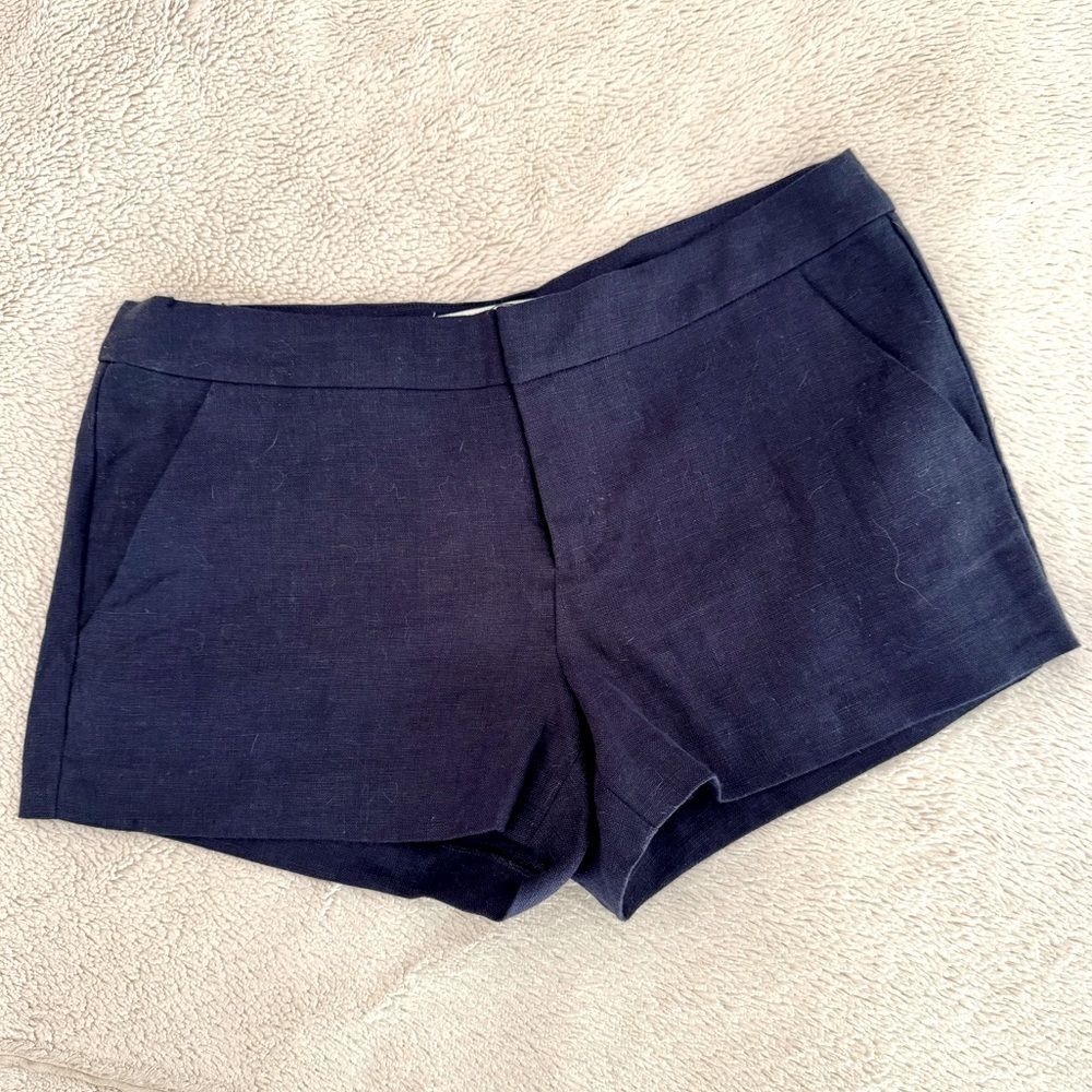 Joie “Merci” Dark Navy Blue Linen Shorts Sz 4, NWT